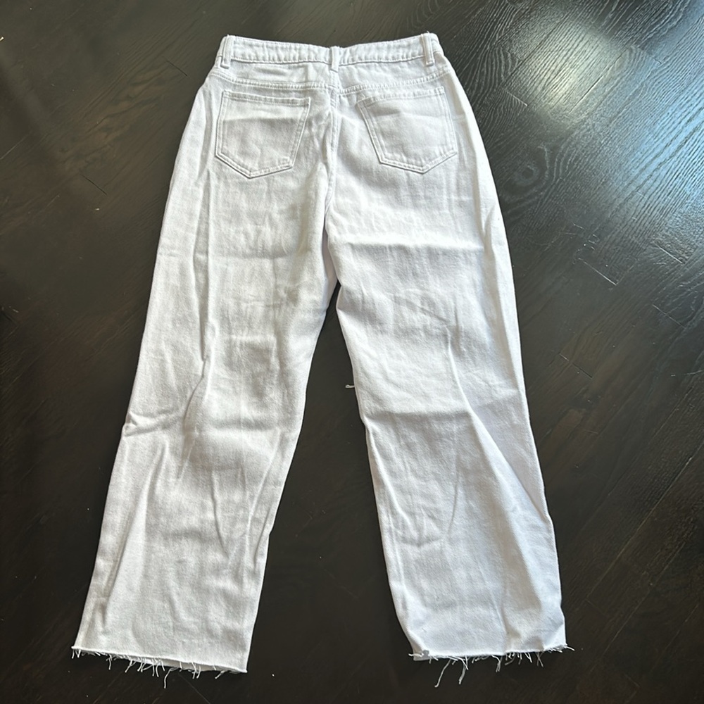 White WideLeg Ripped Jeans Medium - Picture 3 of 3